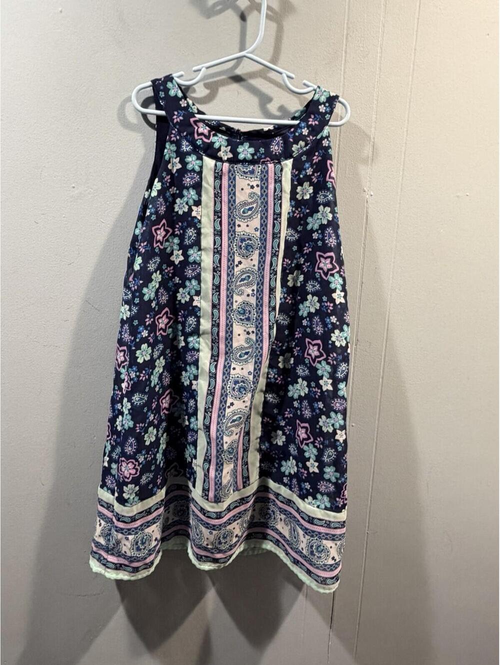 Kids Girls Wonder Nation Floral Sleeveless Dress Size Medium 7-8 Multicolor